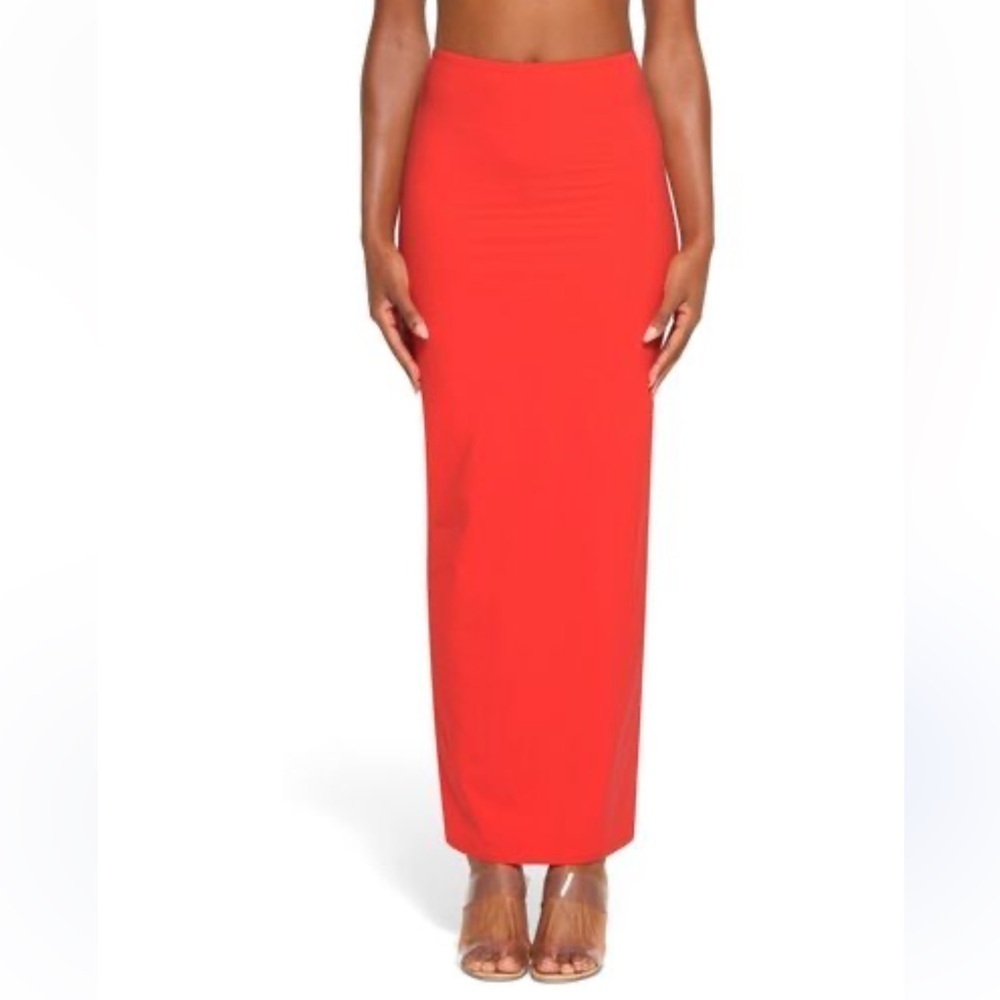 [3X] SKIMS Bright Ruby Red Fits Everybody Maxi Skirt Snatched for Summer